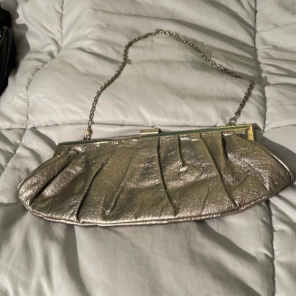 Bcbgmaxazria silver purse